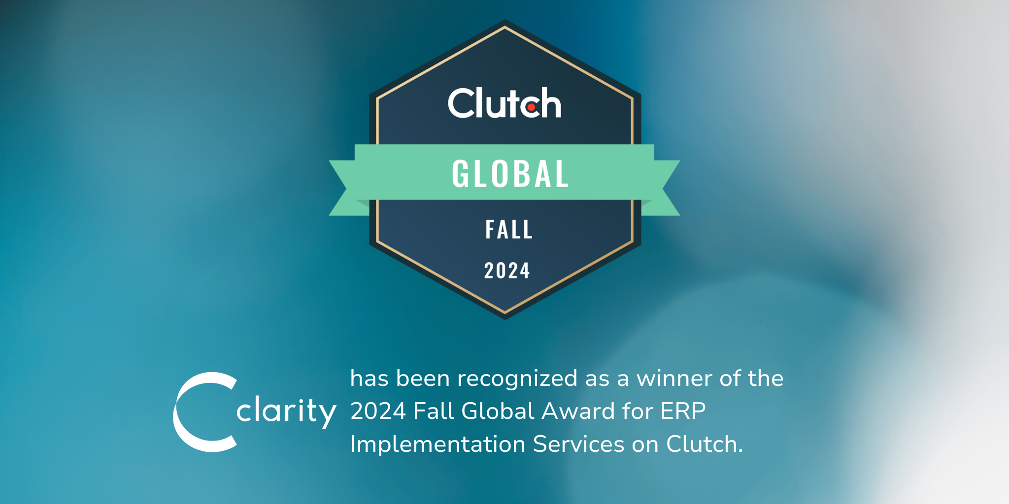 Clarity Ukraine wins 2024 Fall Global Award for ERP Implementation Services on Clutch
